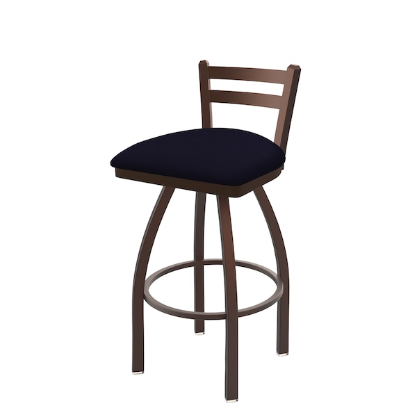 25" Low Back Swivel Counter Stool, Bronze Finish, Canter Twilight Seat